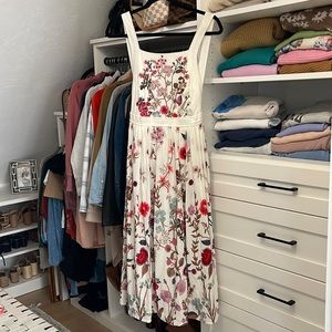 Anthropologie Floral Appliqué Dress
